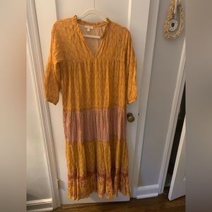 Pink Chicken Print Maxi Dress